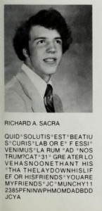 Rick Sacra in his 1980 Wayland High School Yearbook photo. 