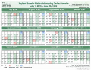 landfill schedule 2013-14
