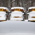 buses in snow
